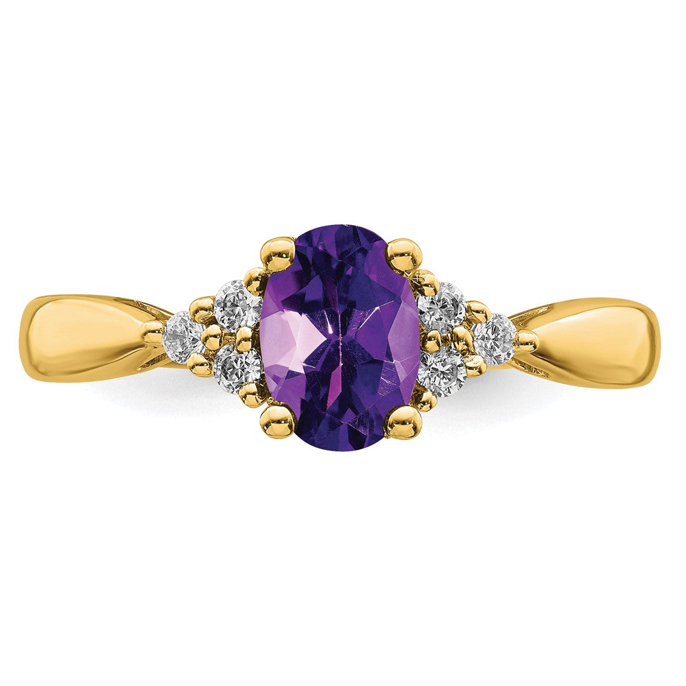14k Amethyst and Diamond Ring