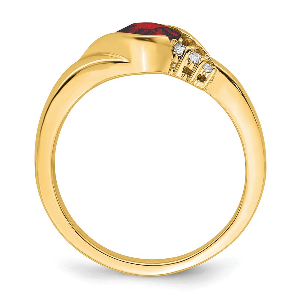 14k Garnet and Diamond Ring