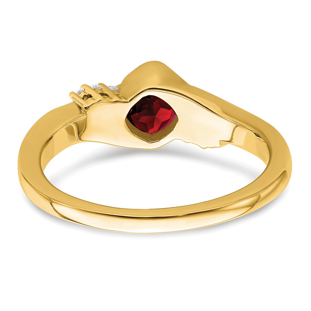 14k Garnet and Diamond Ring