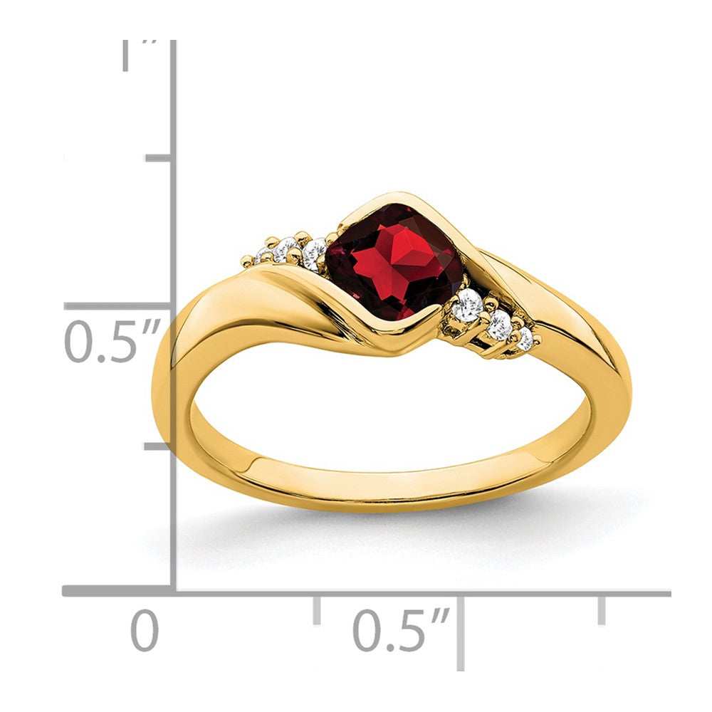 14k Garnet and Diamond Ring