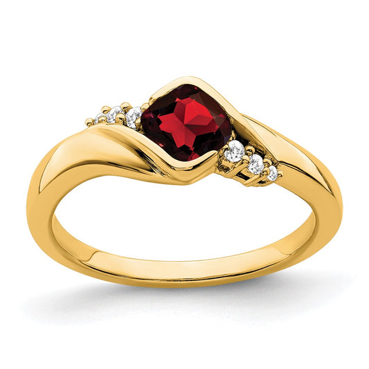 14k Garnet and Diamond Ring