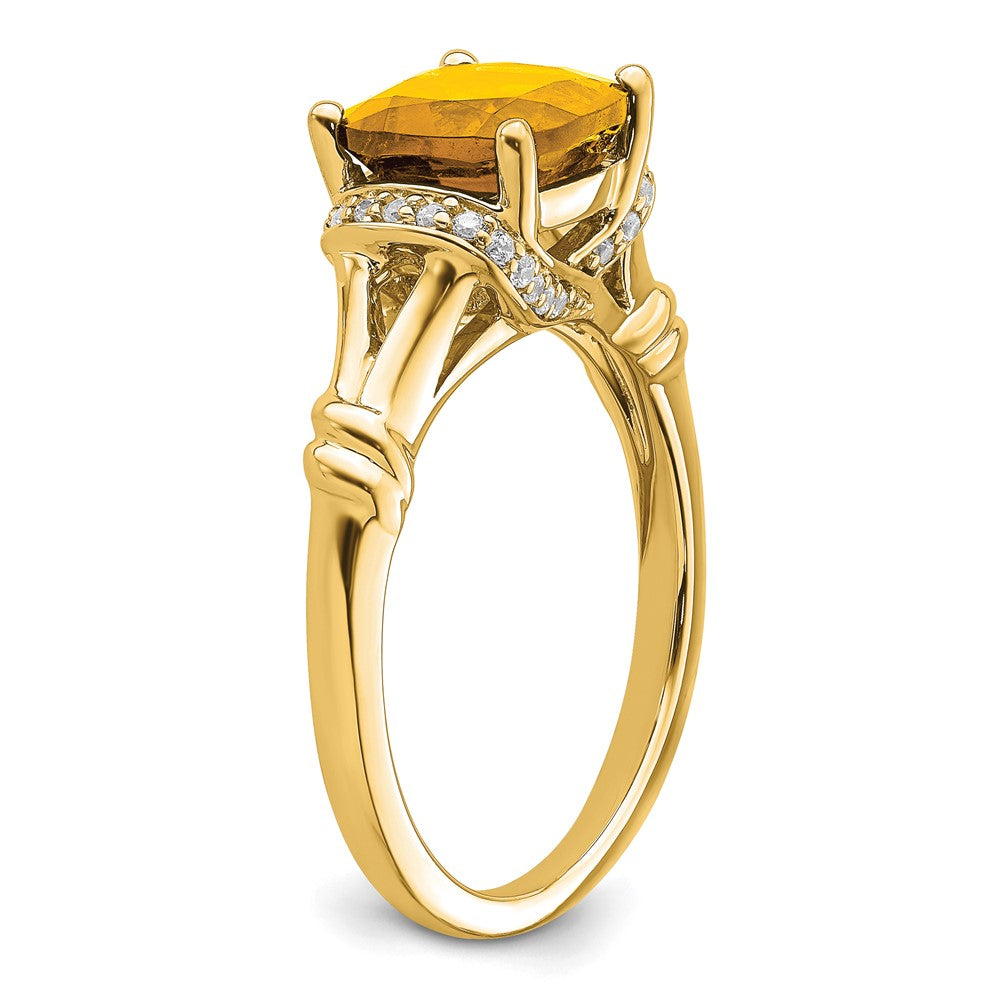 14k Citrine and Diamond Ring