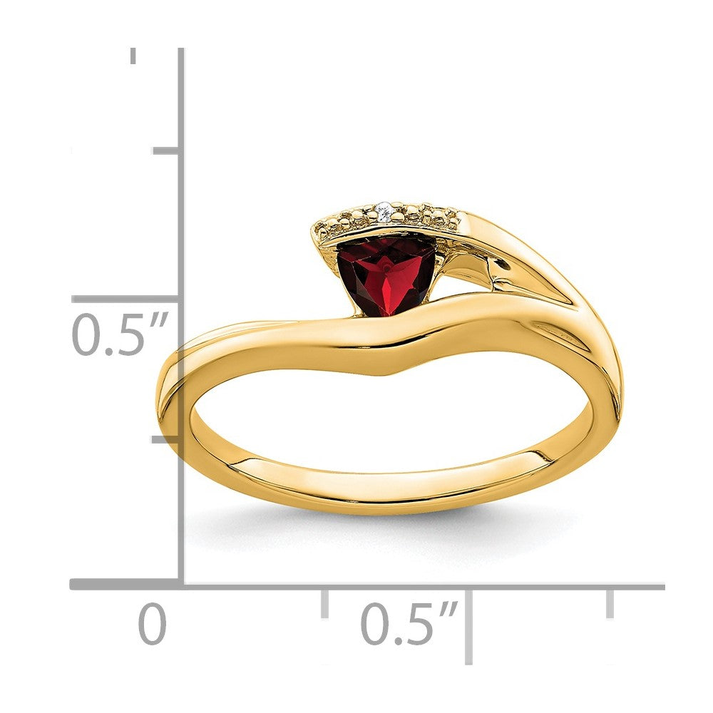 14k Trillion Garnet and Diamond Ring
