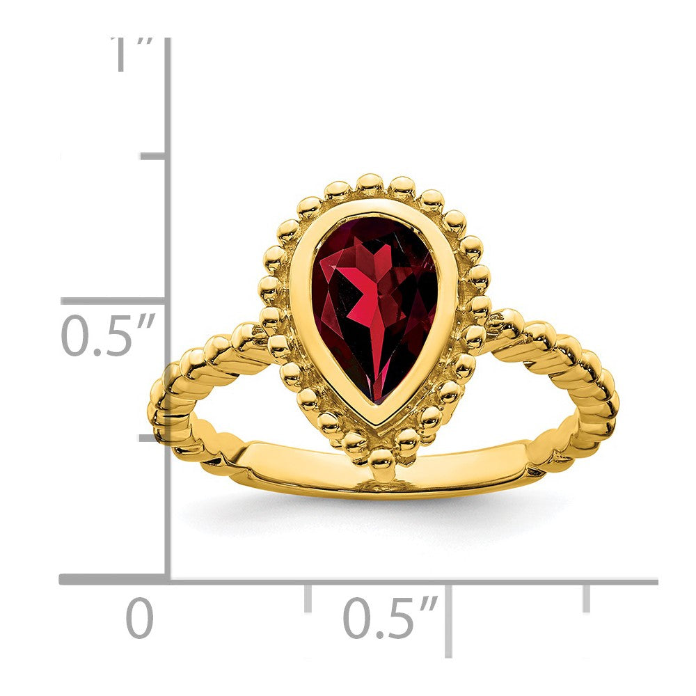 14k Pear Garnet Ring