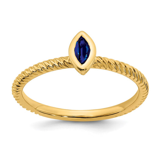 14k Marquise Bezel Sapphire Ring