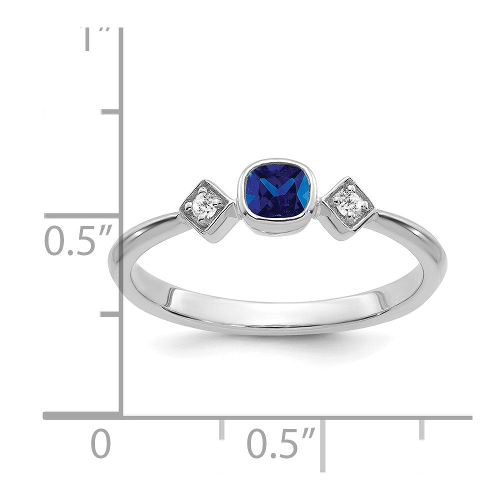 14k White Gold Sapphire and Diamond Ring