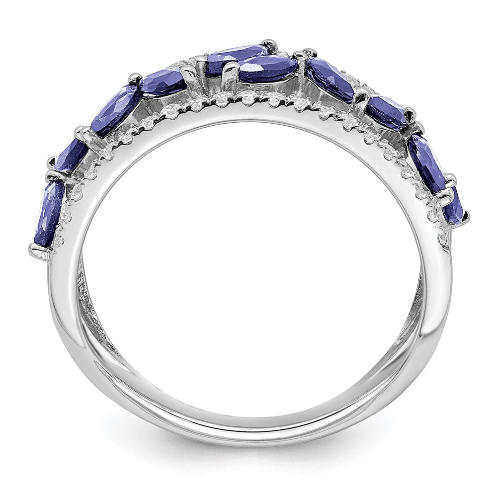14k White Gold Marquise Tanzanite and Diamond Ring