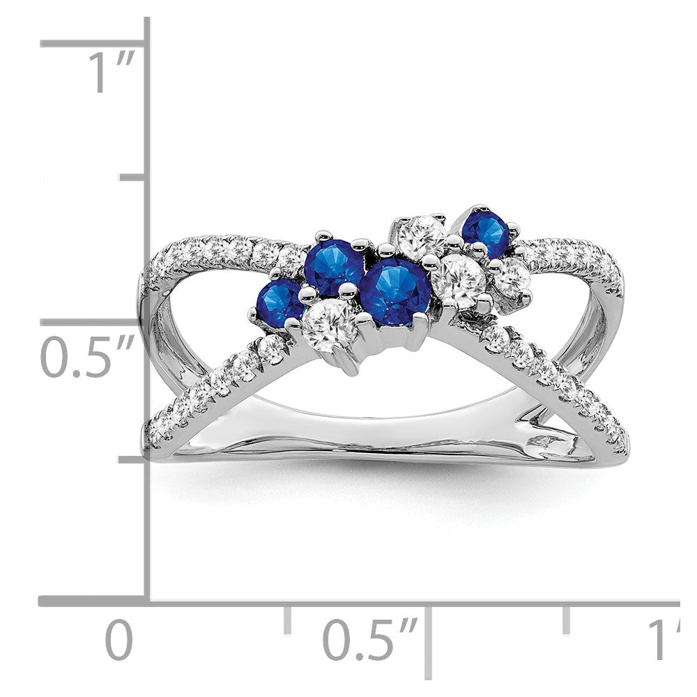 14k White Gold Sapphire and Diamond Ring