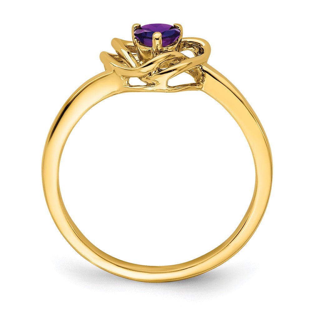 14k Amethyst Triangle Ring