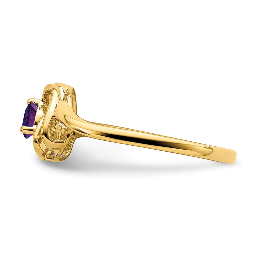 14k Amethyst Triangle Ring