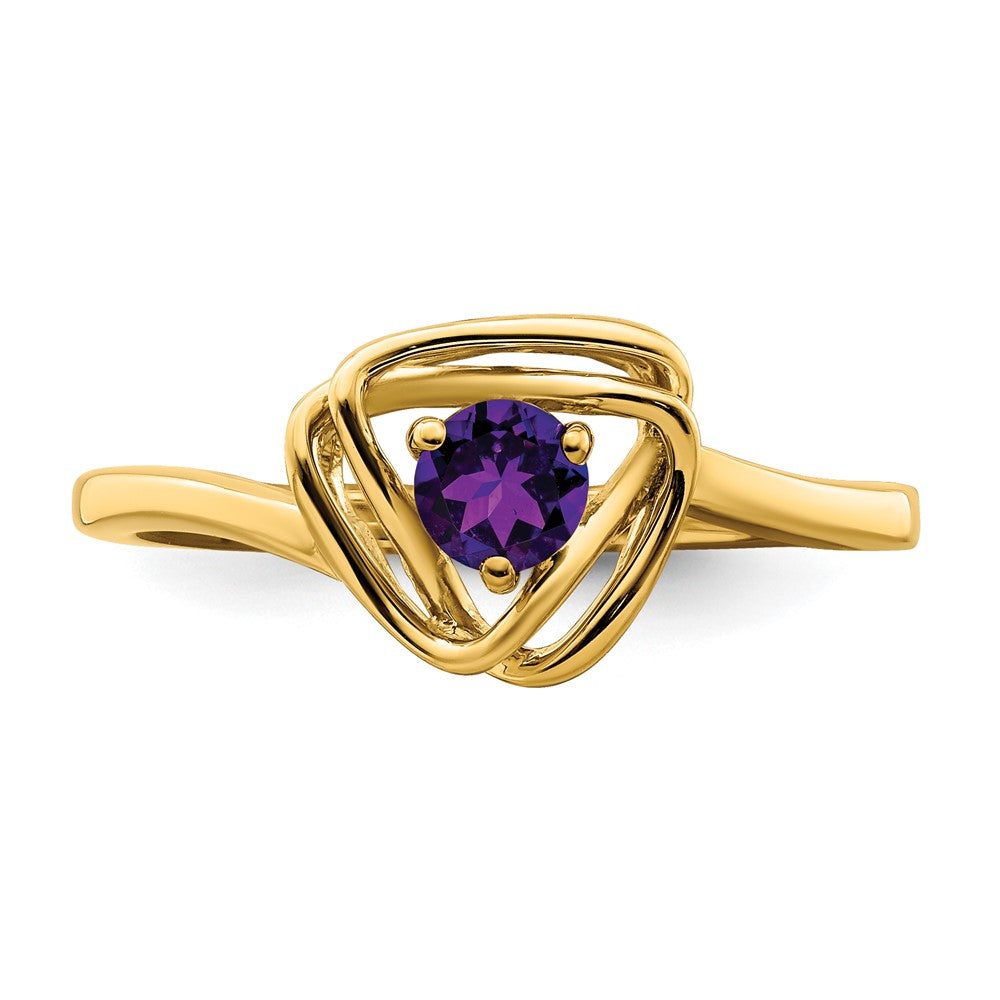 14k Amethyst Triangle Ring