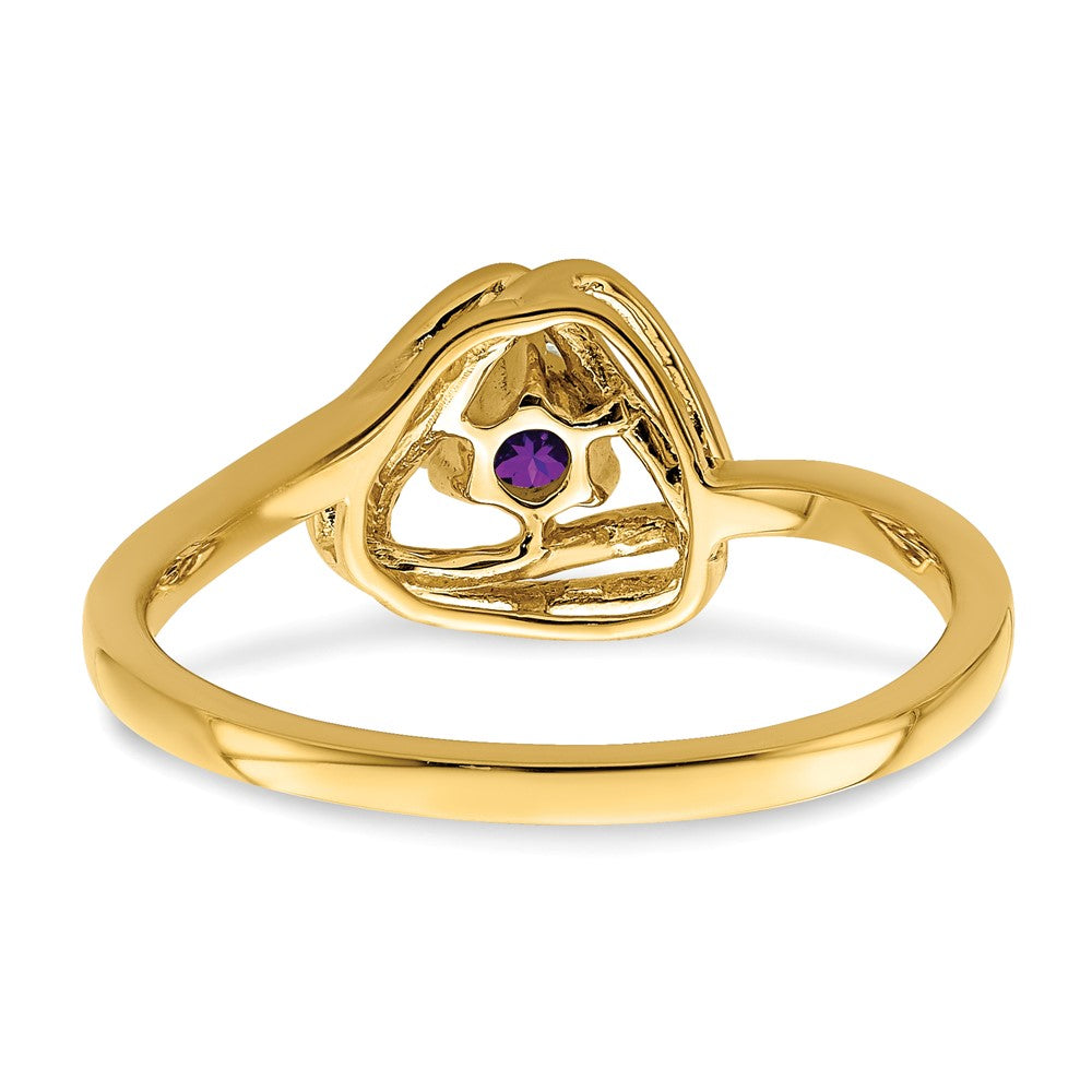 14k Amethyst Triangle Ring