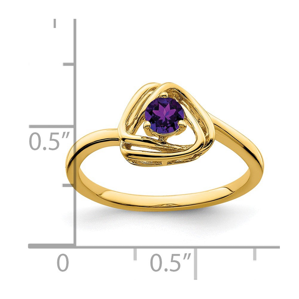 14k Amethyst Triangle Ring