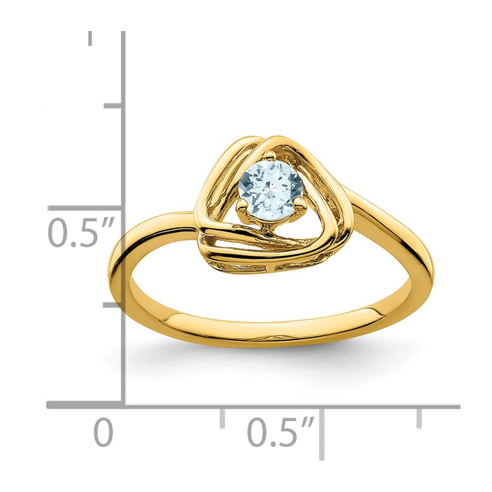 14k Aquamarine Triangle Ring