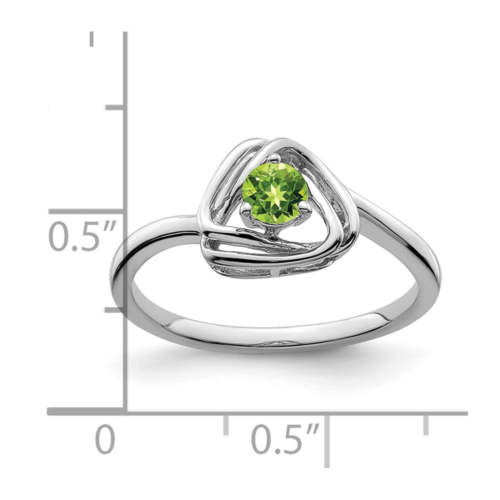 14k White Gold Peridot Triangle Ring