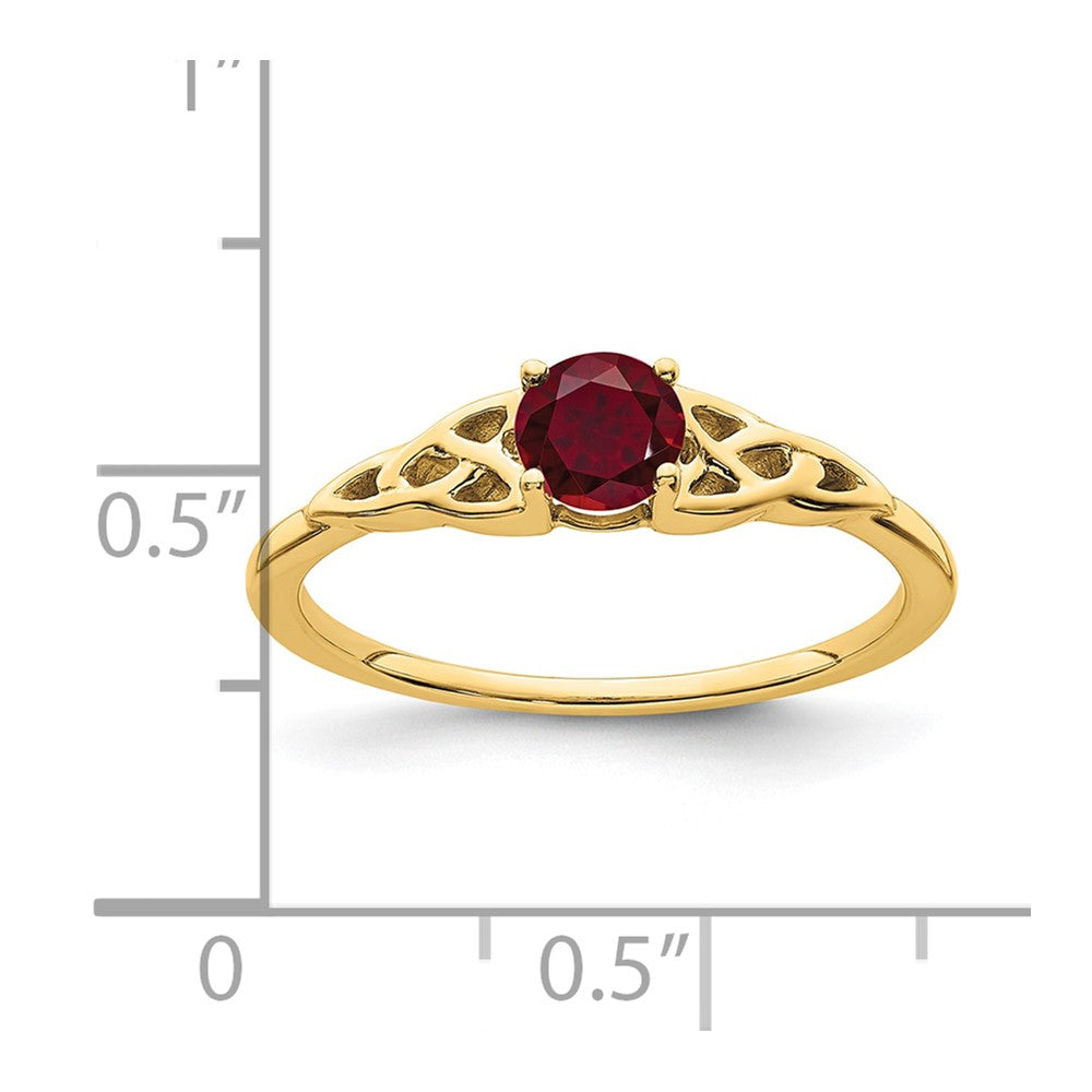 14K Created Ruby Celtic Knot Ring