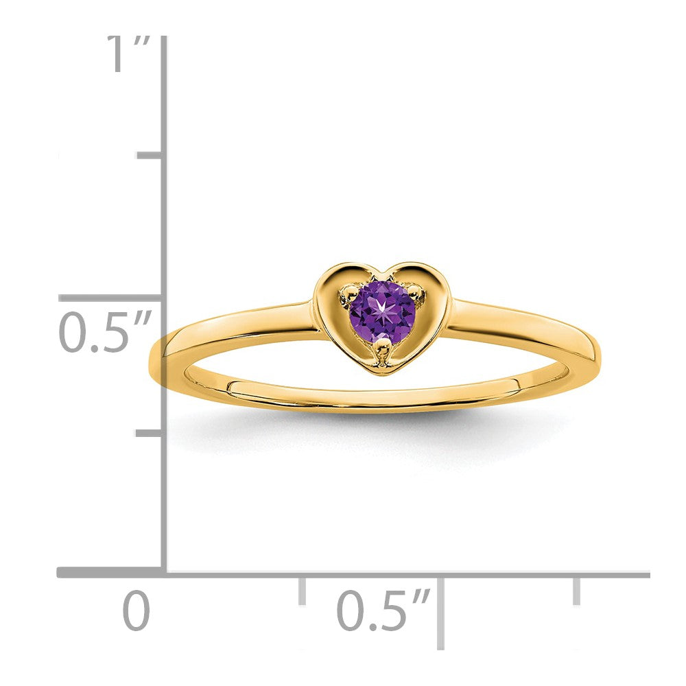 14K Amethyst Heart Ring