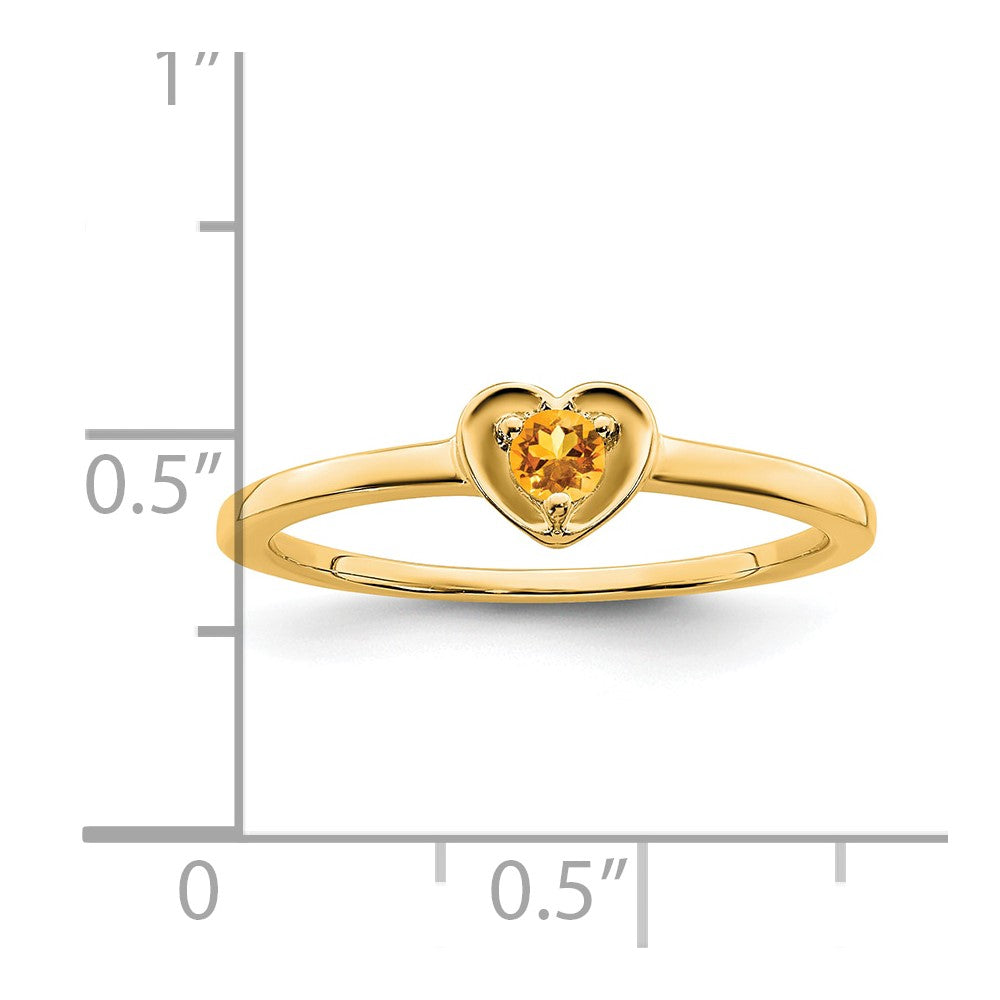 14K Citrine Heart Ring