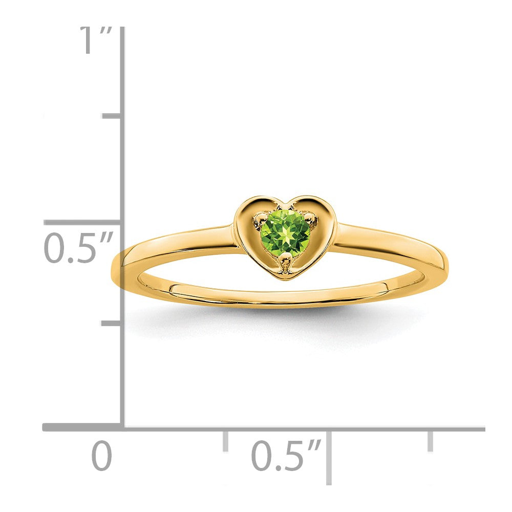 14K Peridot Heart Ring