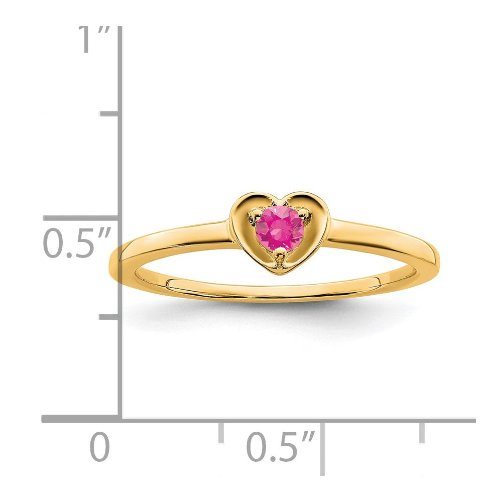 14K Pink Tourmaline Heart Ring