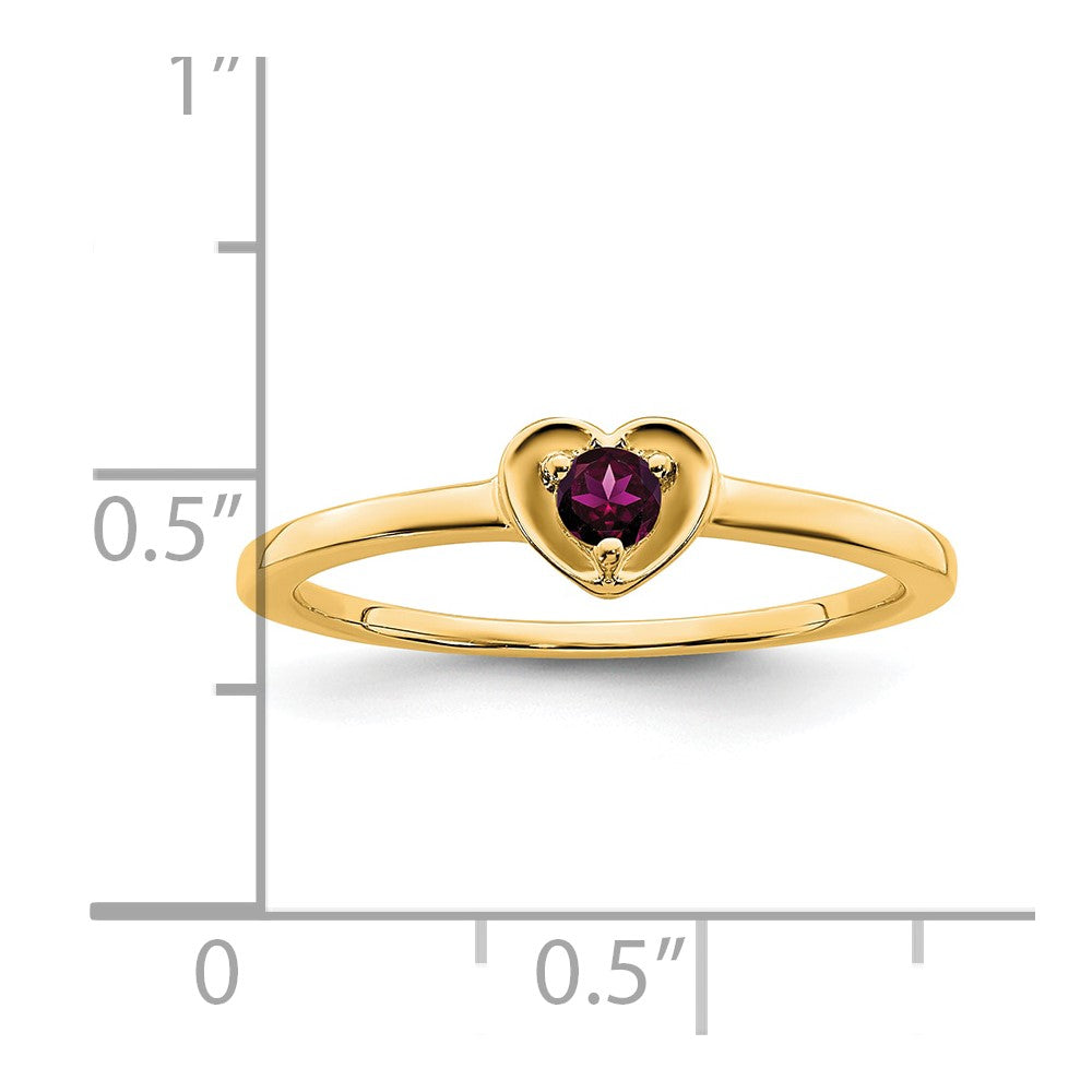 14K Rhodolite Garnet Heart Ring