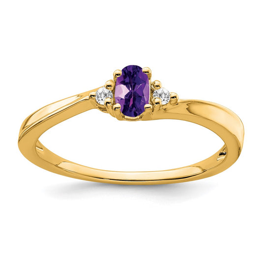 14K Amethyst and Diamond Ring