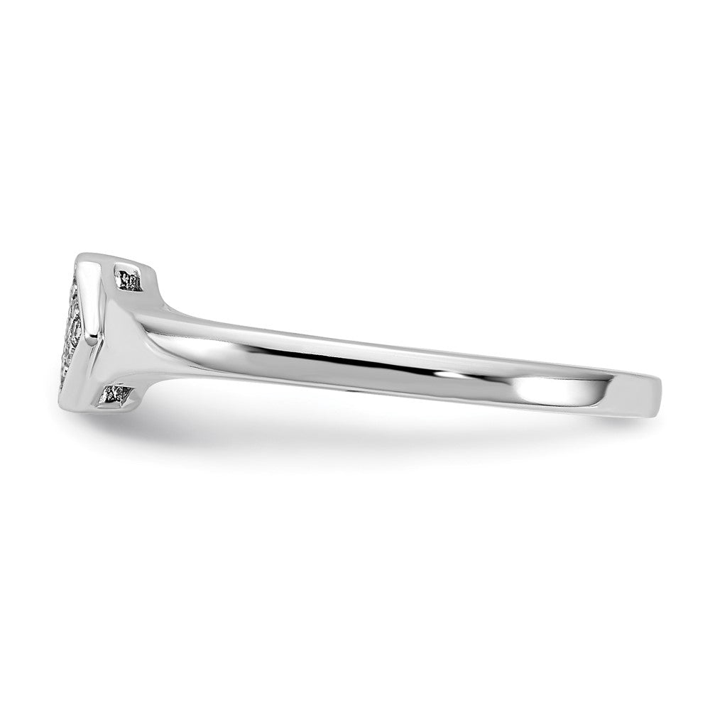 14k White Gold Polished Fancy Diamond Ring