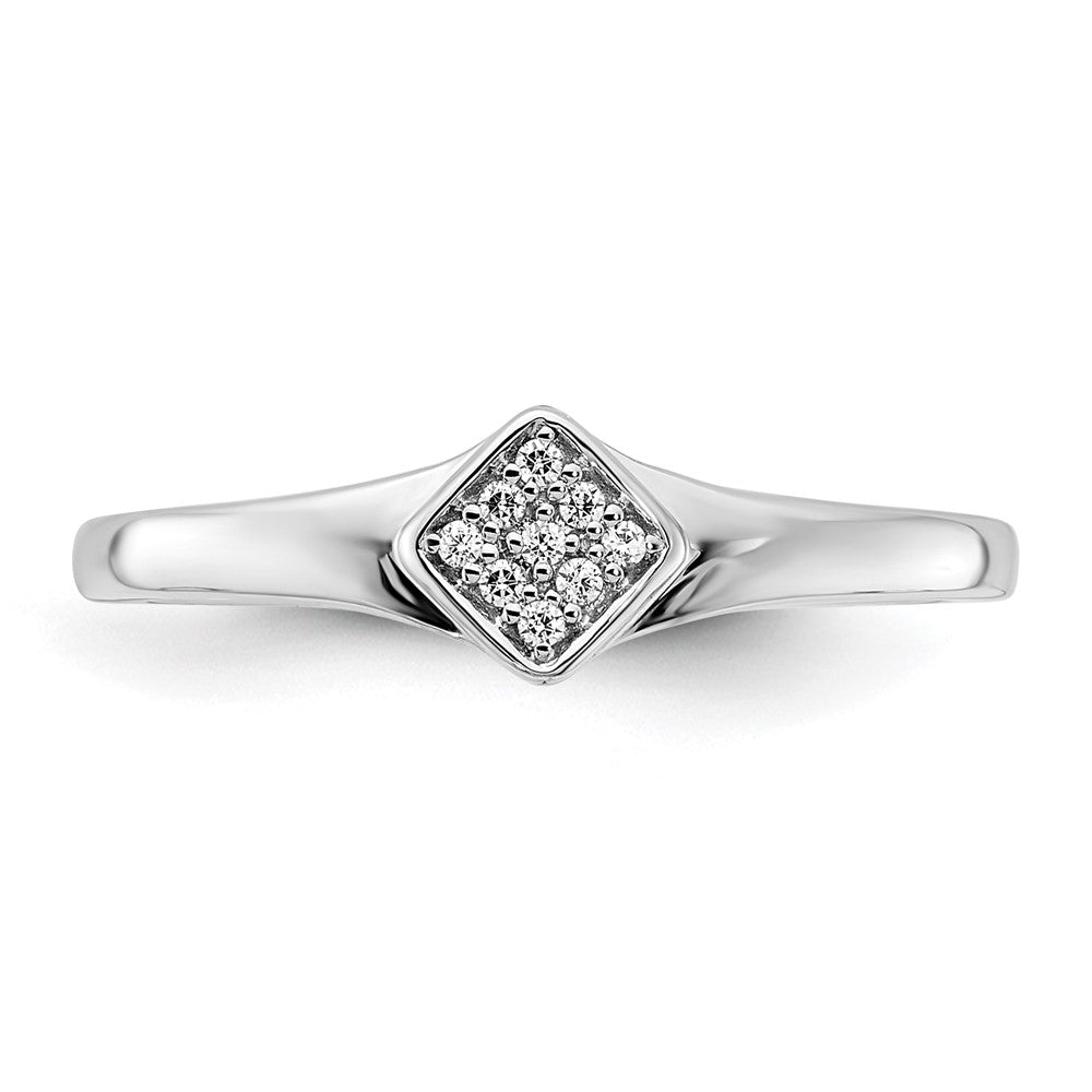 14k White Gold Polished Fancy Diamond Ring