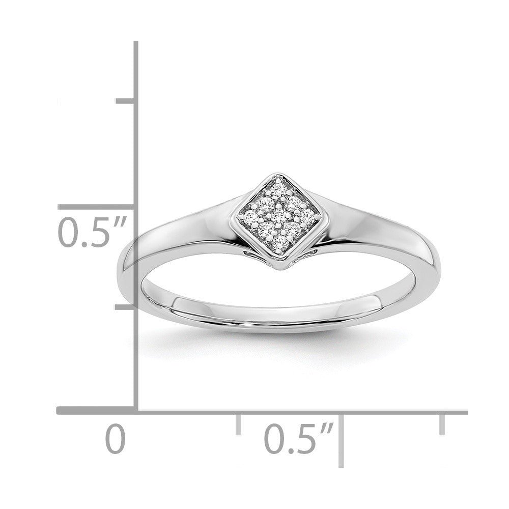 14k White Gold Polished Fancy Diamond Ring