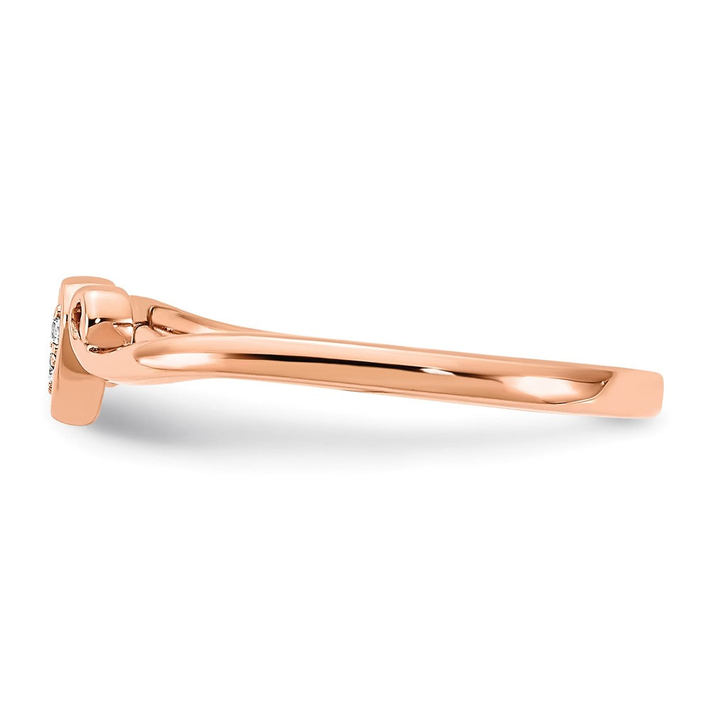 14k Rose Gold Rose Gold Polished Heart Diamond Ring