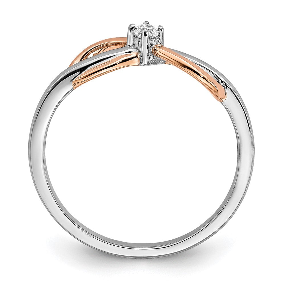 14k Yellow Gold Two-tone White & Rose Polished Infinity Diamond Ring