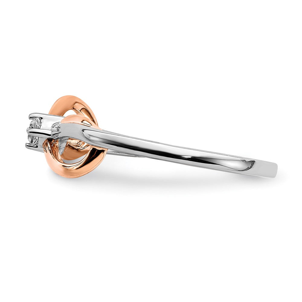 14k Yellow Gold Two-tone White & Rose Polished Infinity Diamond Ring