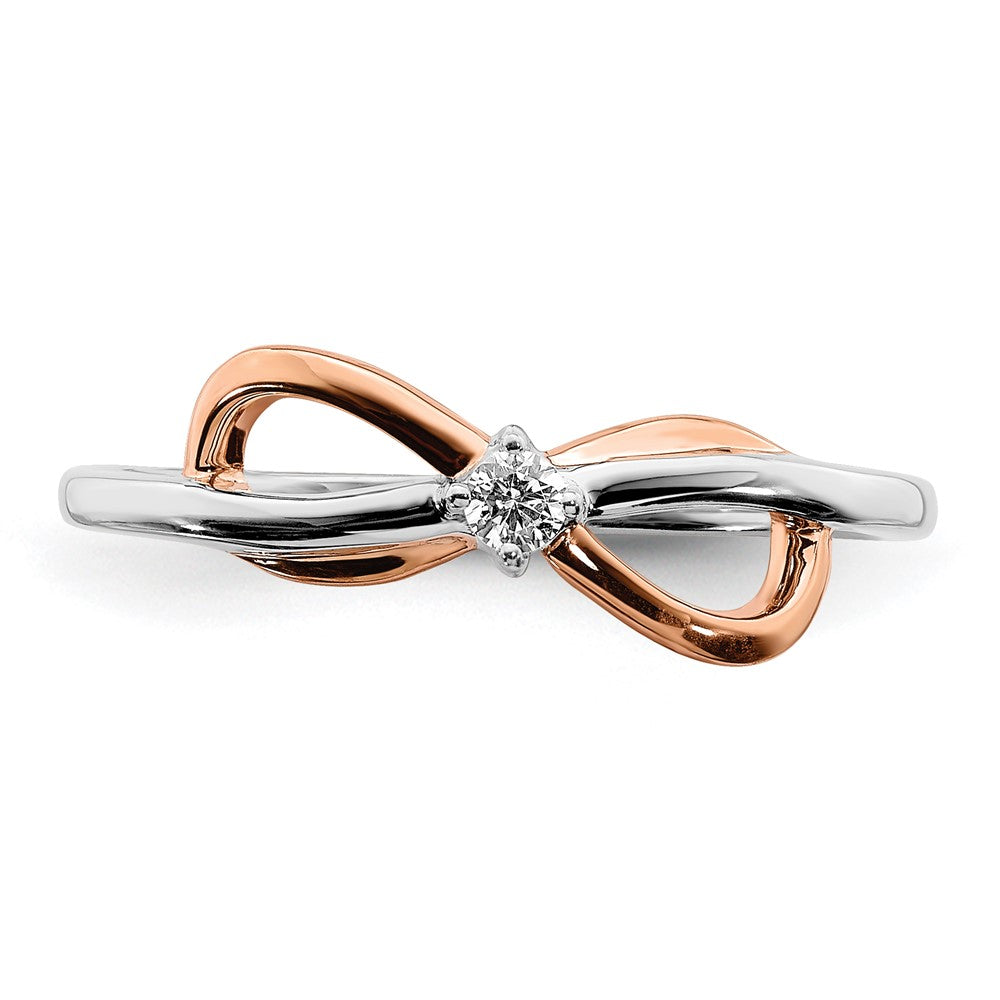14k Yellow Gold Two-tone White & Rose Polished Infinity Diamond Ring
