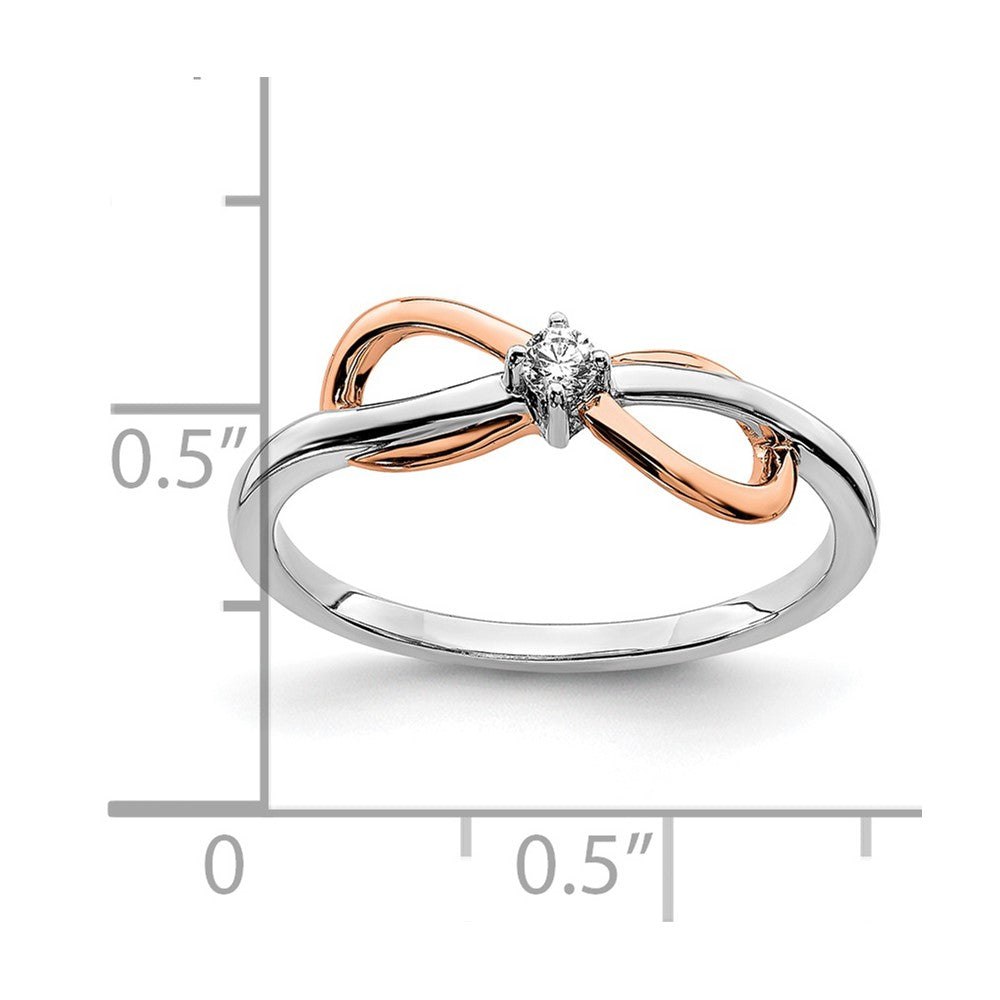 14k Yellow Gold Two-tone White & Rose Polished Infinity Diamond Ring