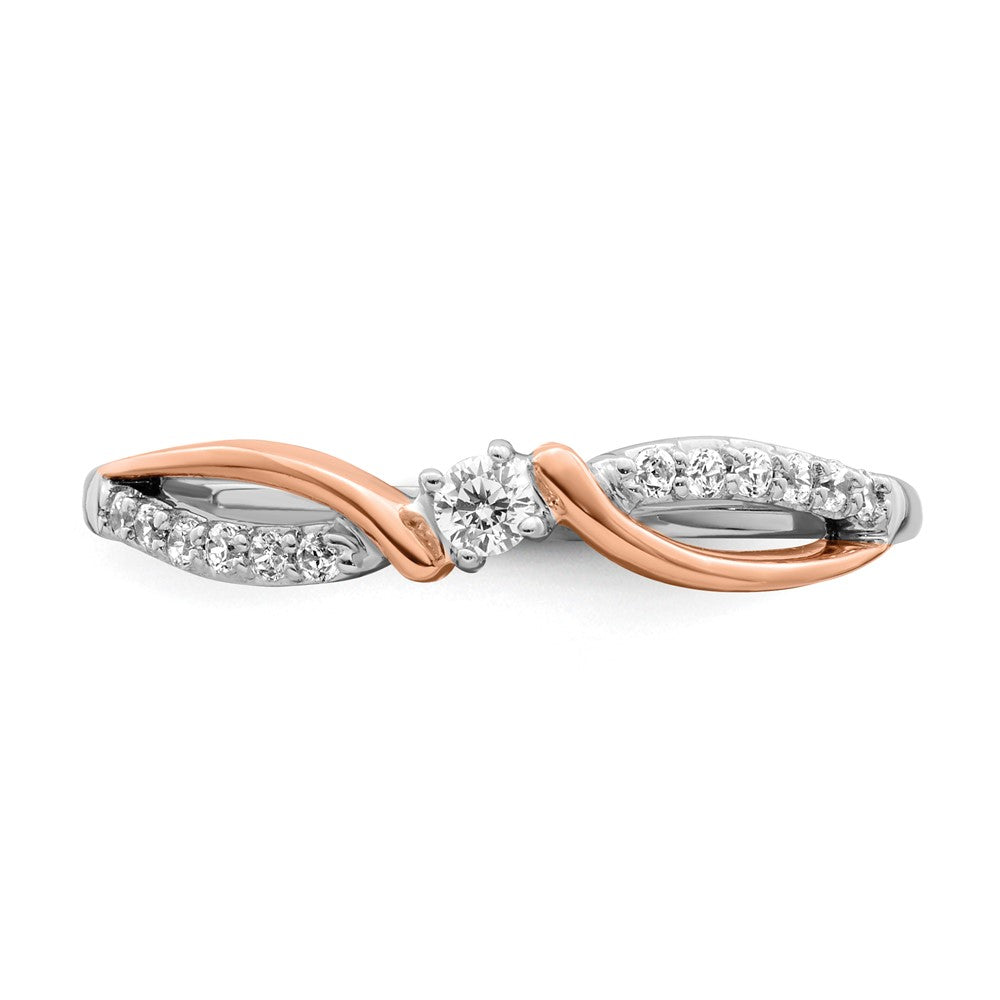 14k Two-tone White & Rose Polished Fancy Diamond Ring