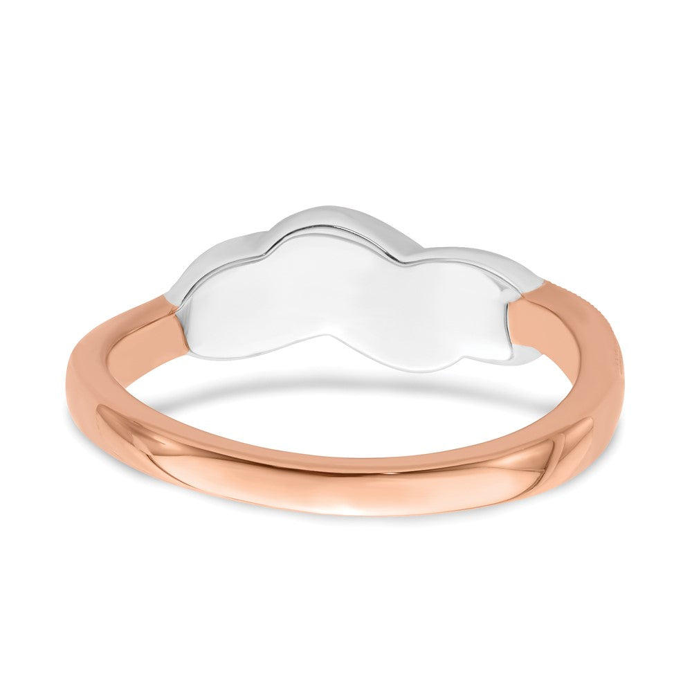 14k Two-tone White & Rose Polished Fancy Diamond Ring
