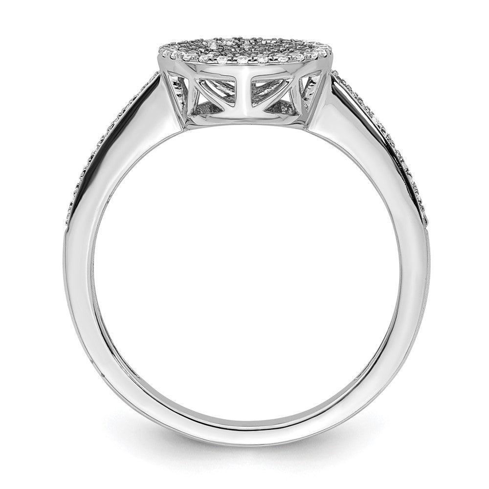 14k White Gold Polished Pave Circle Diamond Ring