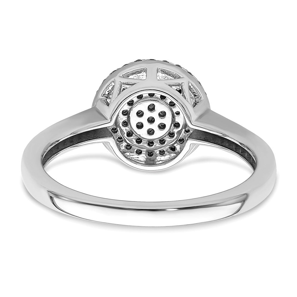 14k White Gold Polished Pave Circle Diamond Ring