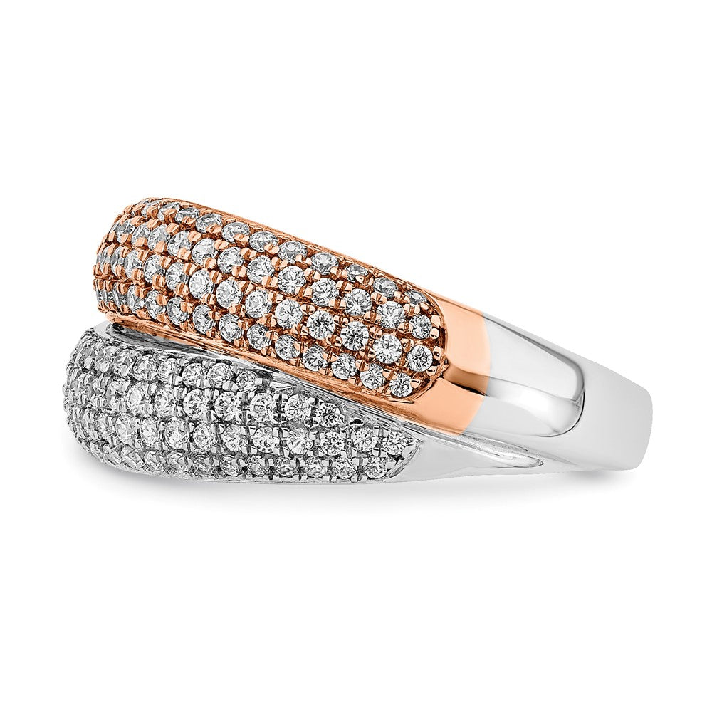 14k Two-tone Polished Pave Diamond Ring