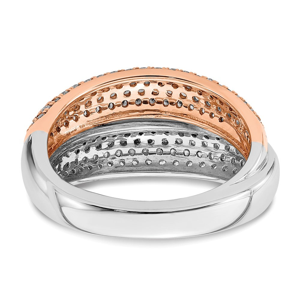 14k Two-tone Polished Pave Diamond Ring