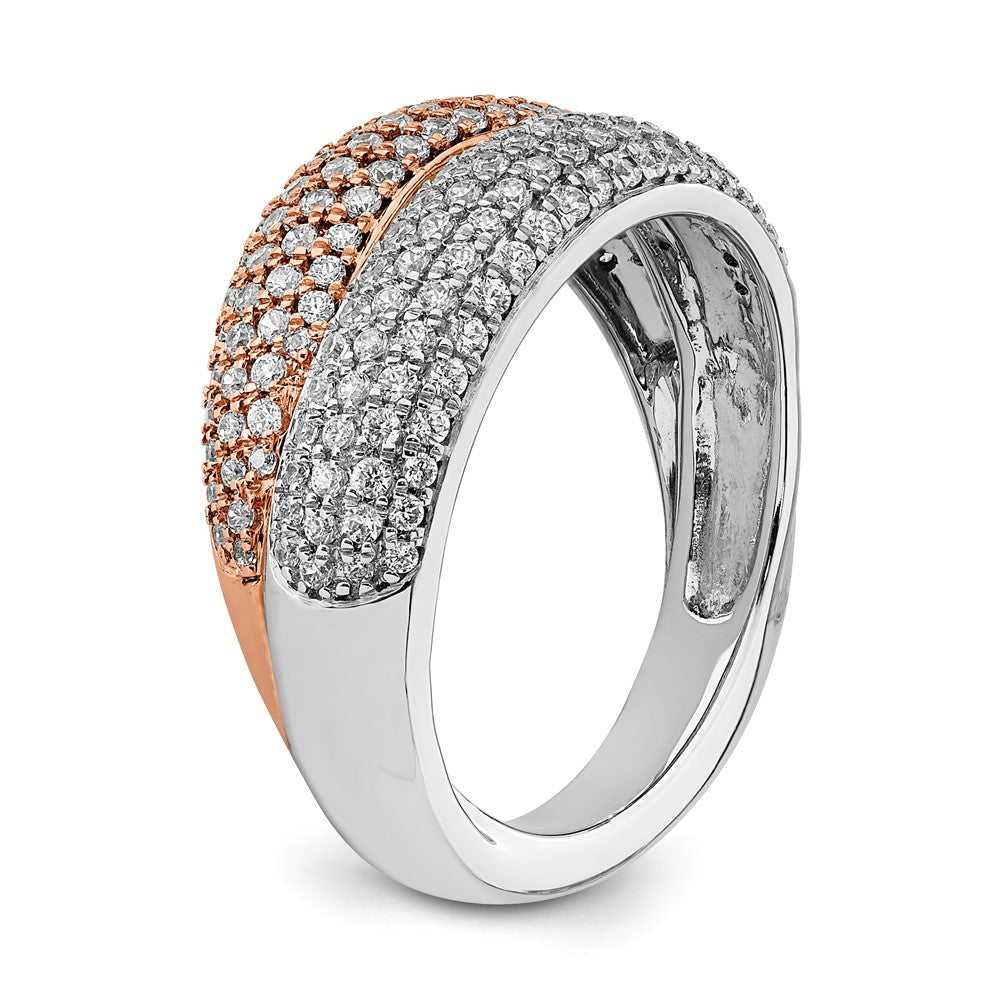 14k Two-tone Polished Pave Diamond Ring
