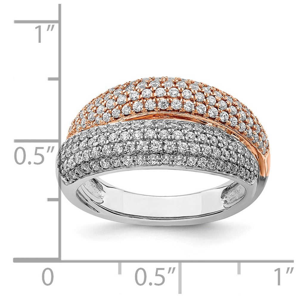 14k Two-tone Polished Pave Diamond Ring