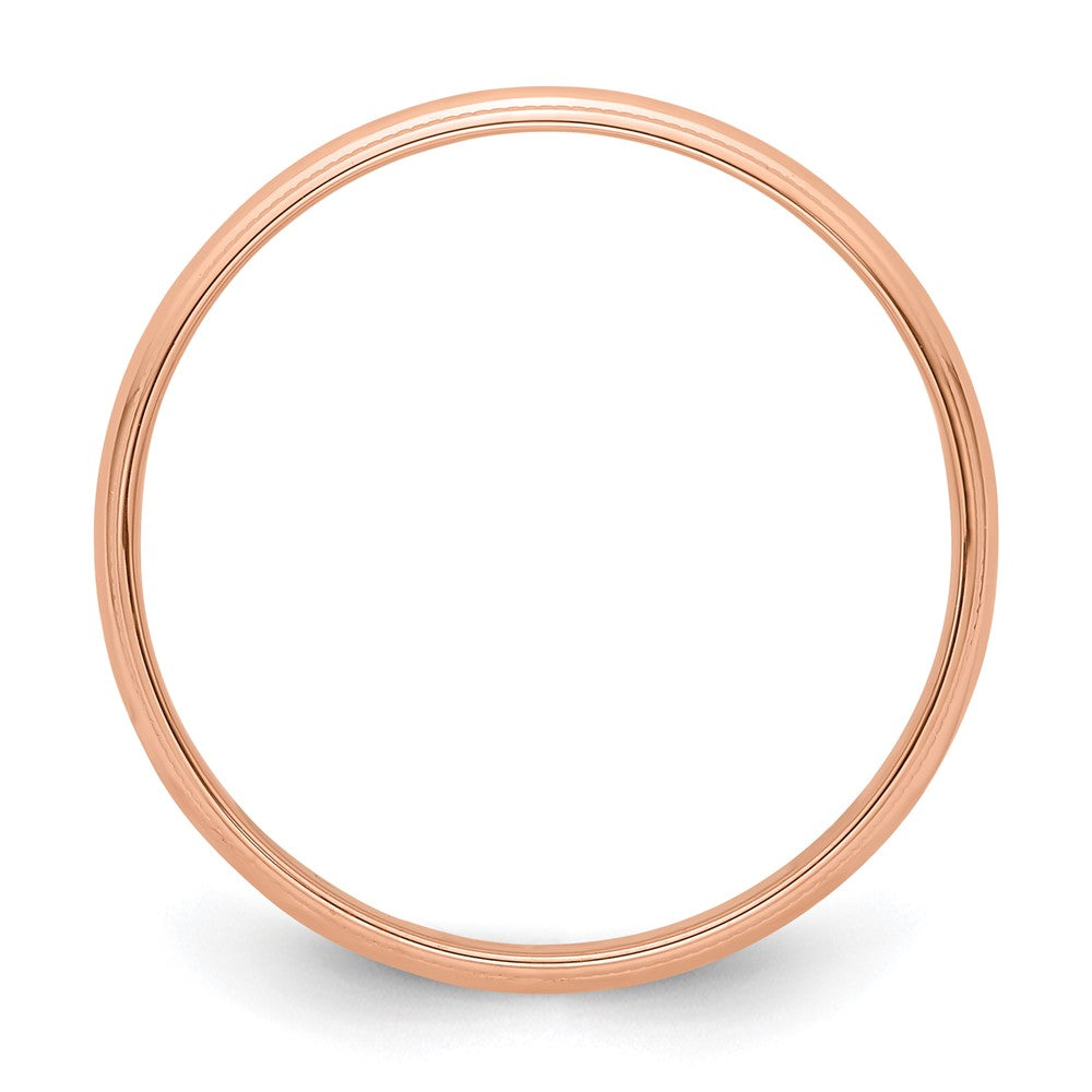 14k Rose Gold 4mm Lightweight Milgrain Half Round Wedding Band Size 4.5