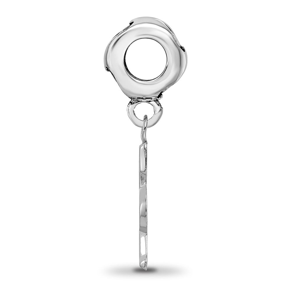 Sterling Silver Rh-Plated Colorado Rockies CR on Heart Bead