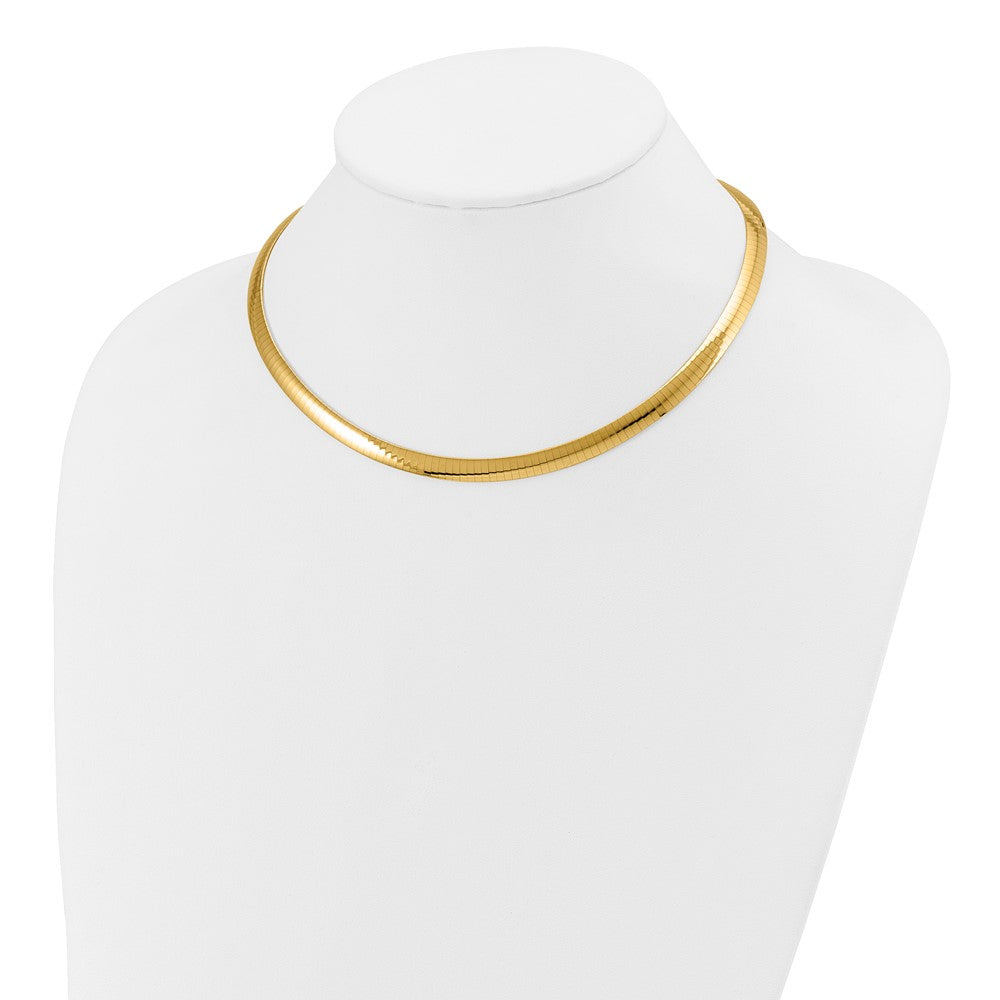 14k 6mm Reversible White & Yellow Domed Omega Necklace