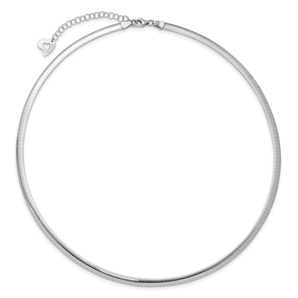 14k Yellow Gold Two-tone Lt Reversible 4mm Omega w/extender Necklace