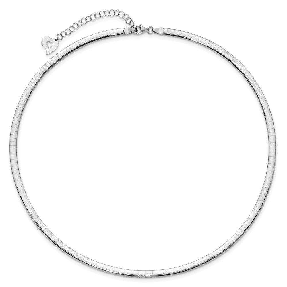 14k Yellow Gold Two-tone Lt Reversible 4mm Omega w/extender Necklace