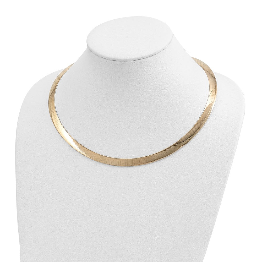 14k Two-tone Lt Reversible 8mm Omega w/extender Necklace