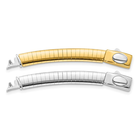 14k 6mm White & Yellow Domed Omega Extender for Necklace