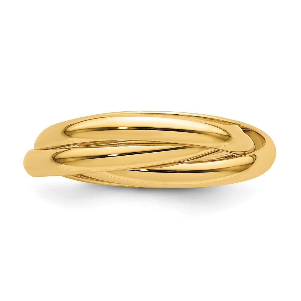14k Polished Rolling Ring Size 6.5
